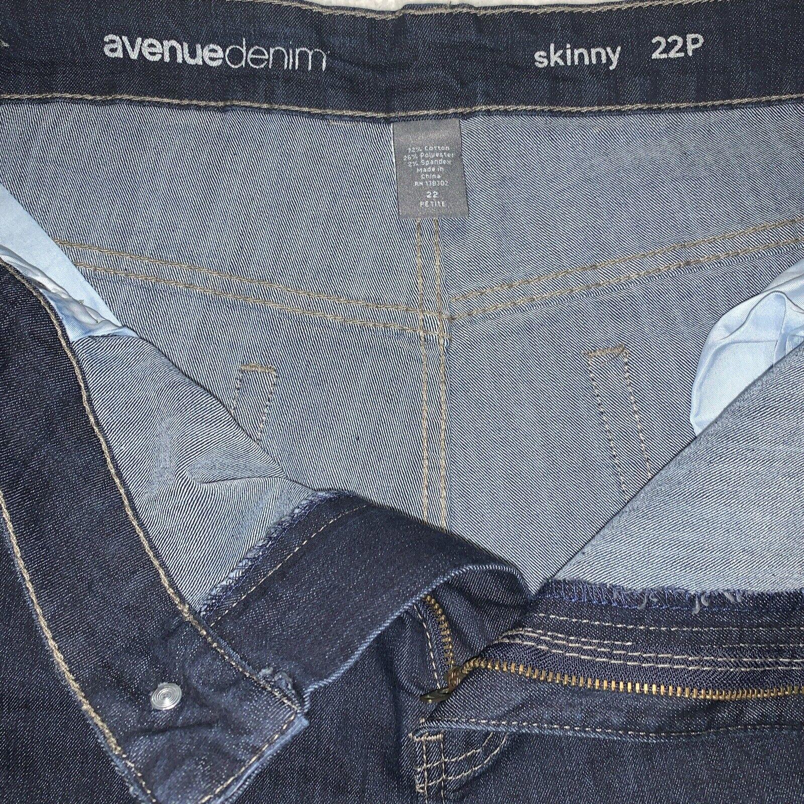 Avenue Denim Jeans Women's 22P Plus Dark Blue Stretch