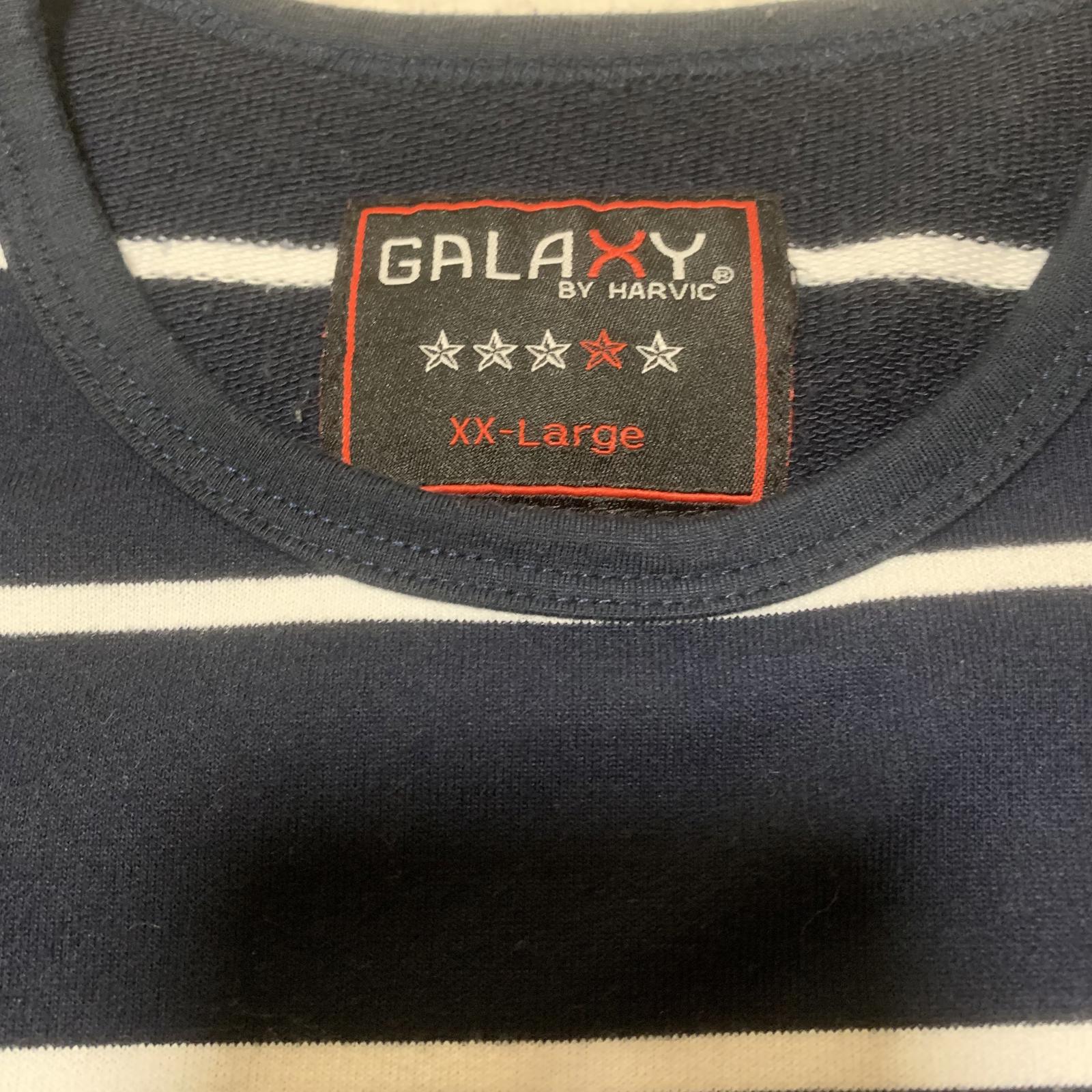 Galaxy Women's Size XXL Navy Blue White Striped Long Sleeve Shirt