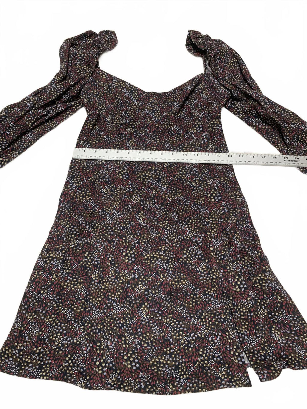 Wilfred Womens Size 8 Floral Pattern Long Sleeve Dress Puff Shoulders