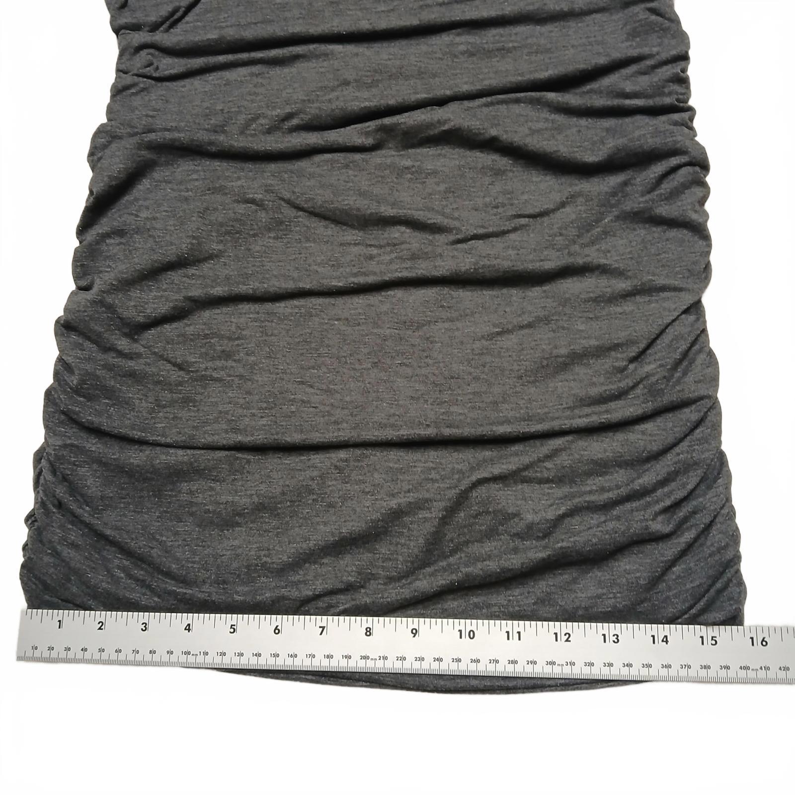 Athlete Women's Cap Sleeve Ruched Bodycon Dress Sz Small Gray V-Neck