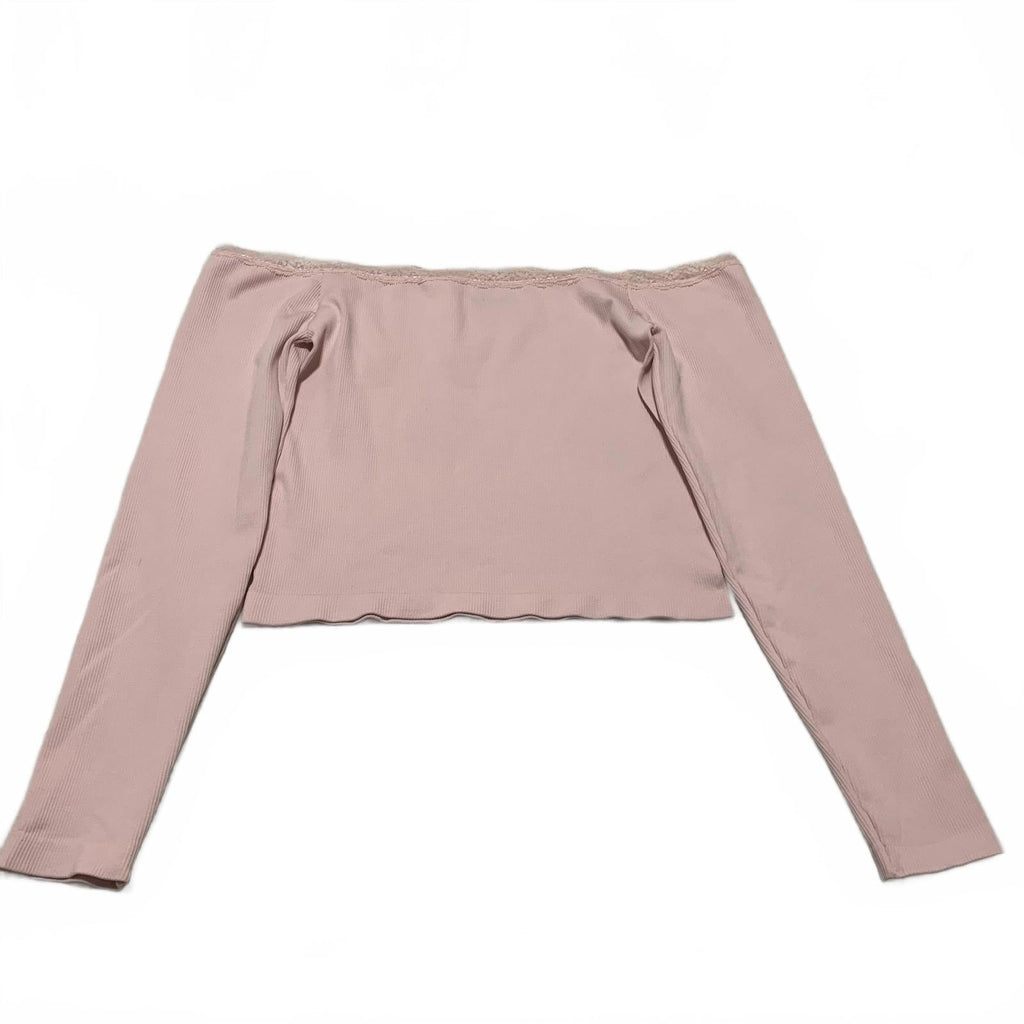 Charlotte Russe Women's Size XL Pink Off Shoulder Long Sleeve Top