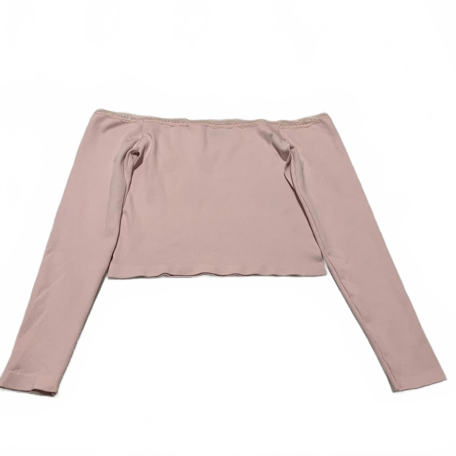 Charlotte Russe Women's Size XL Pink Off Shoulder Long Sleeve Top