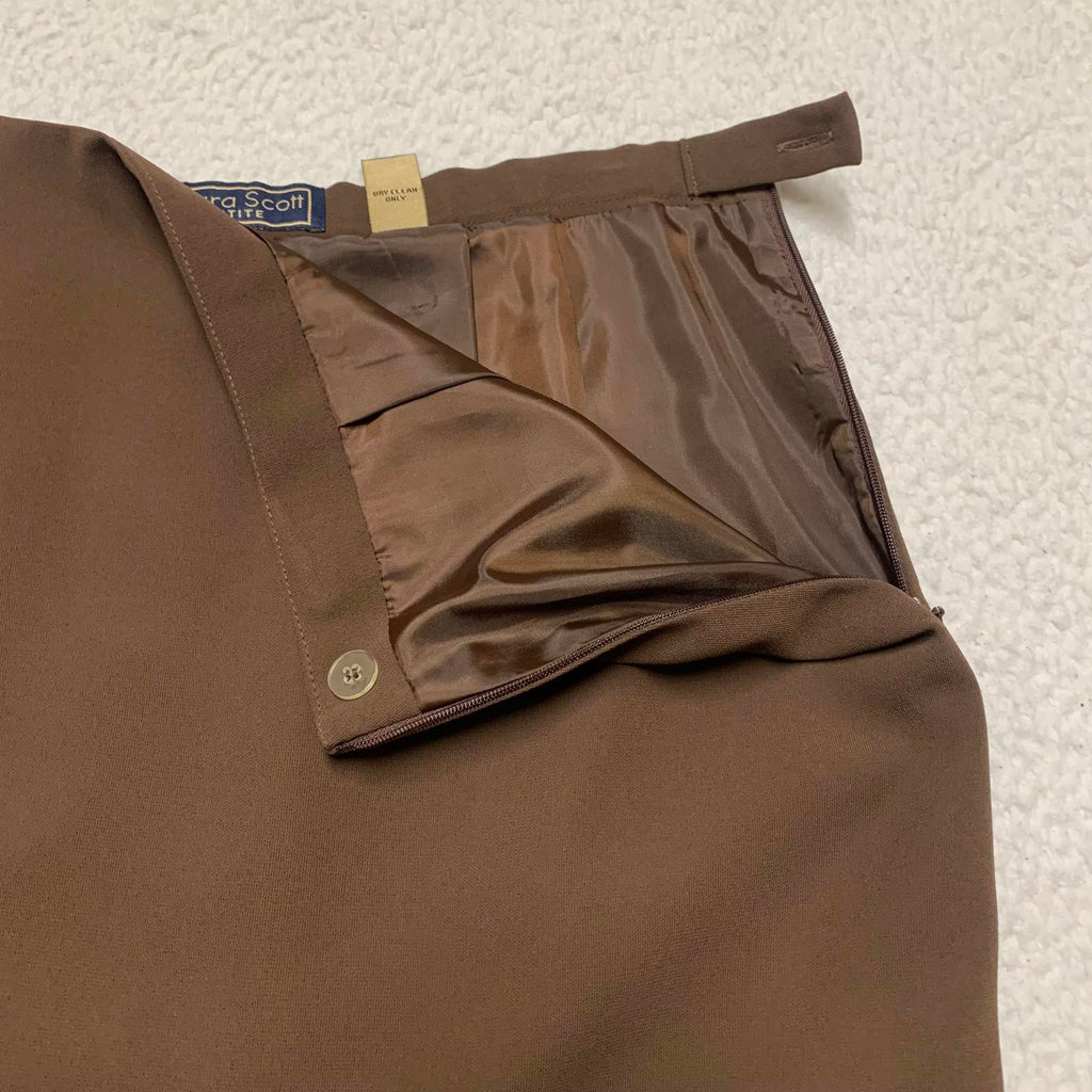 Laura Scott Women's Size Small 8 Petite Brown A-Line Skirt 28 Waist
