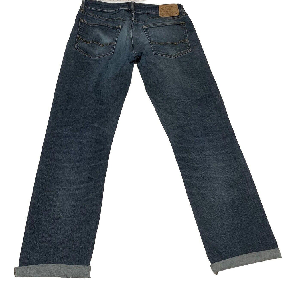 American Eagle Outfitters Straight Jeans Men's 32/34 Blue Dark Wash Flex Denim