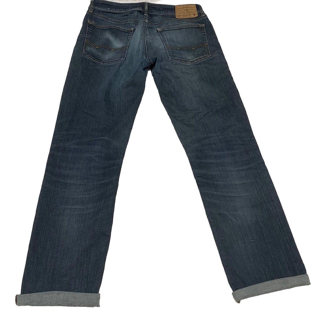 American Eagle Outfitters Straight Jeans Men's 32/34 Blue Dark Wash Flex Denim