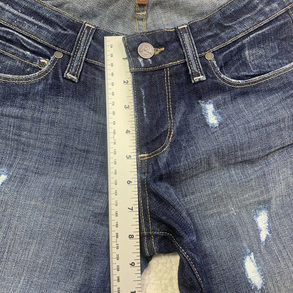 Paige Skyline Jeans Women’s Size 26 Slim  Ankle Leg Low Rise Distressed W28x29L