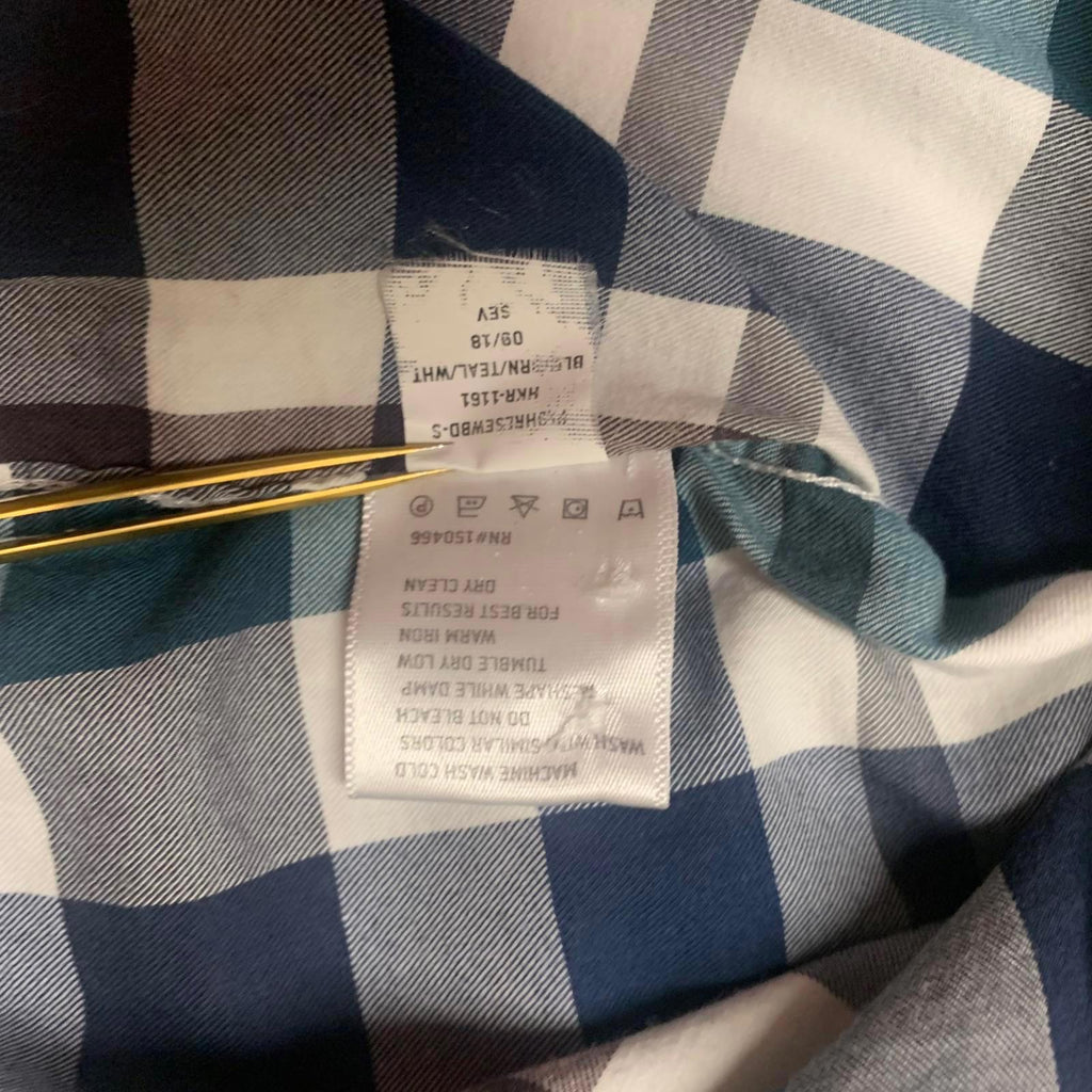 Hawker Rye Mens Size Small Blue Green Slim Fit Plaid Shirt