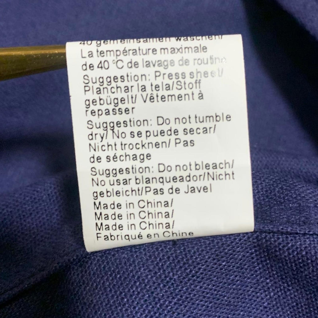 Coofandy Men's Size XL Blue Long Sleeve Embroidered tunic Collar Shirt Cotton