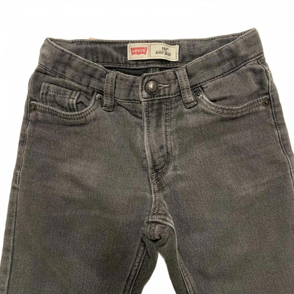 Levi's 511 Kids Size 7 Reg Gray Black Slim Fit Soft Knit Jeans W 21 x 20L Actual