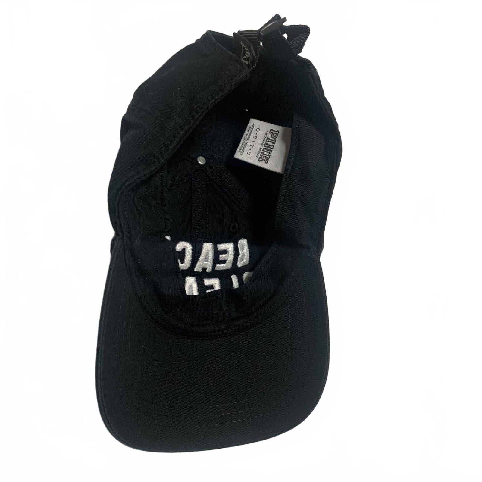 Pink Women’s One Size Fits All Black Baseball Cap Beach Please Embroidery
