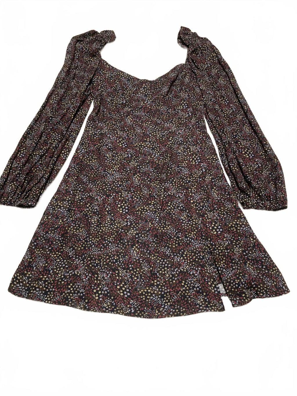 Wilfred Womens Size 8 Floral Pattern Long Sleeve Dress Puff Shoulders