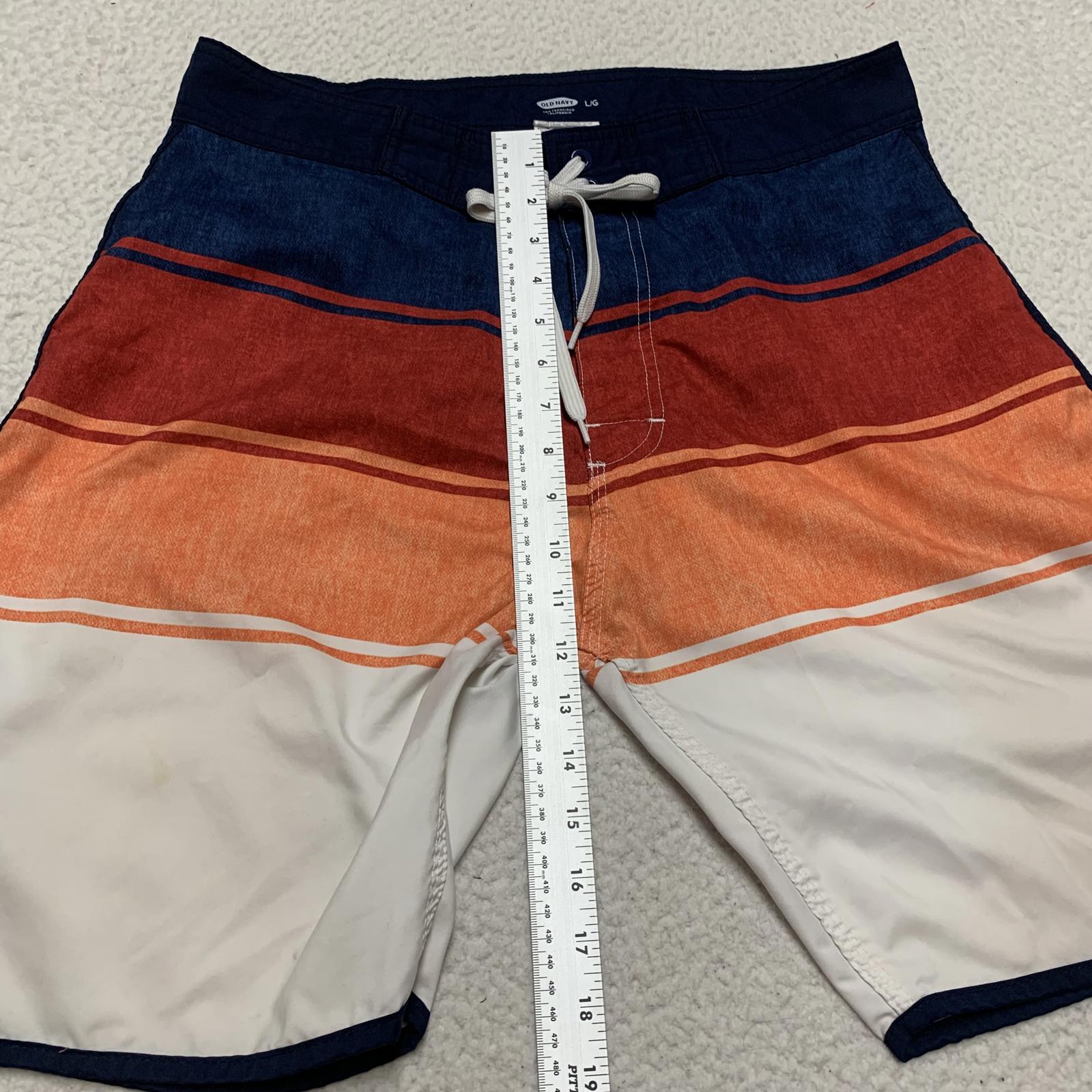 Old Navy Men's Size Large Colorblock Stripes Trunks Board Shorts Swimwear