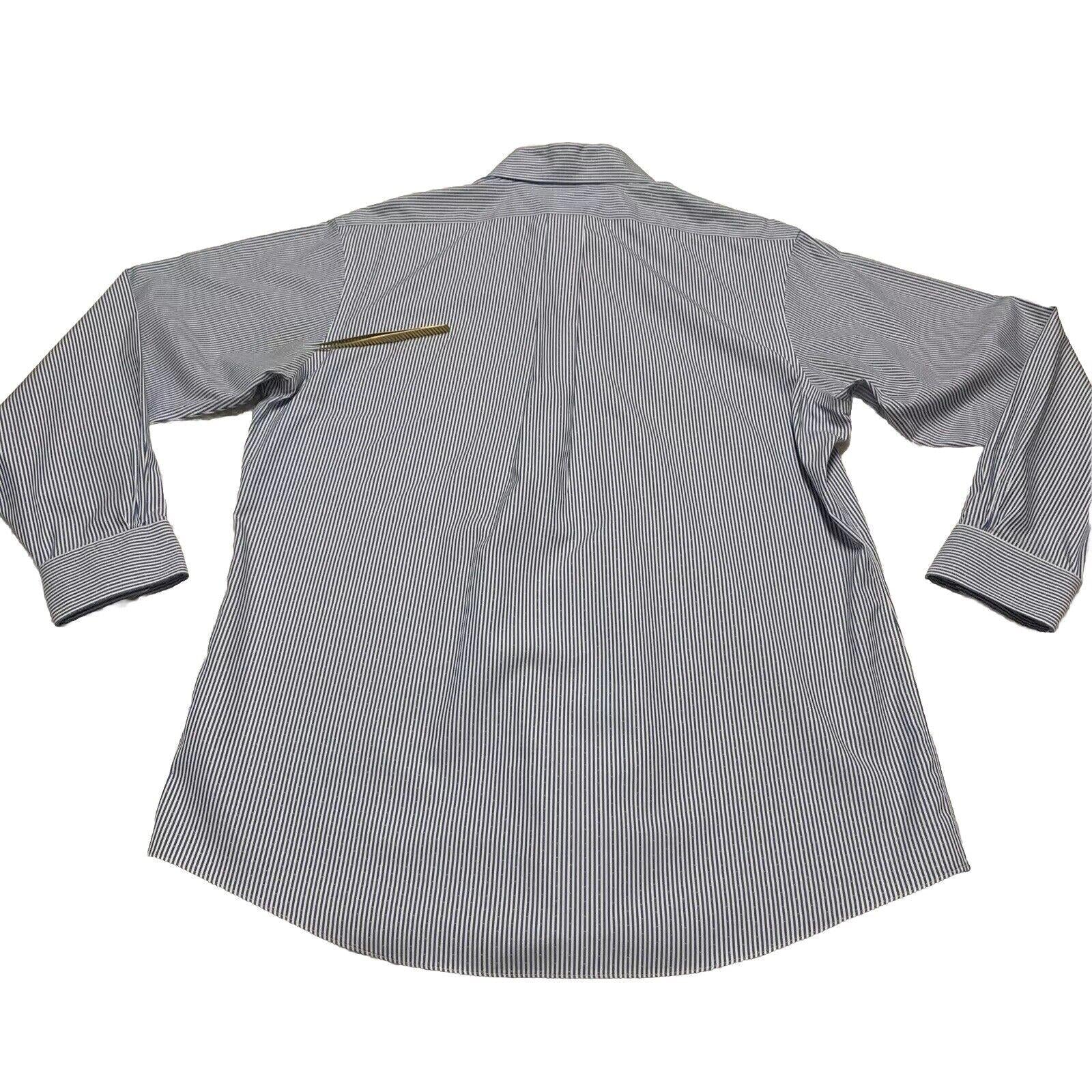 Brooks Brothers Regent Shirt Mens 16 1/2 - 34 Blue Striped Long Sleeve Non-Iron