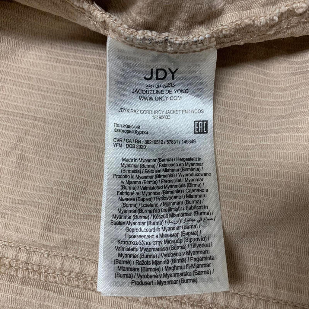 Jacqueline de Yong Women's Sz L/XL  42 Beige Corduroy Cropped Jacket