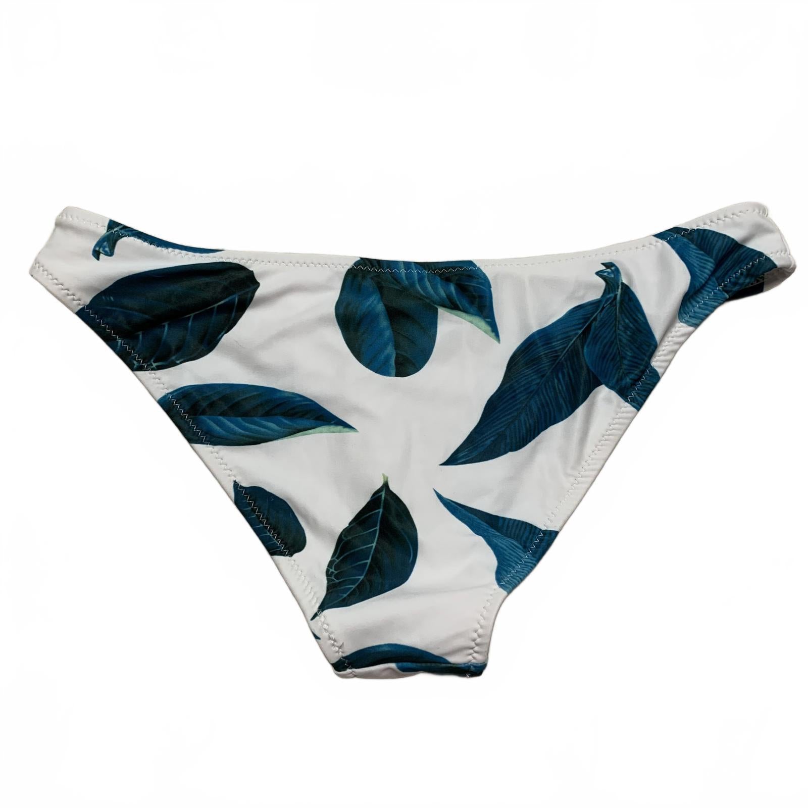 Cupshe Women's Size M  Bikini Bottoms with Blue Leaf Print