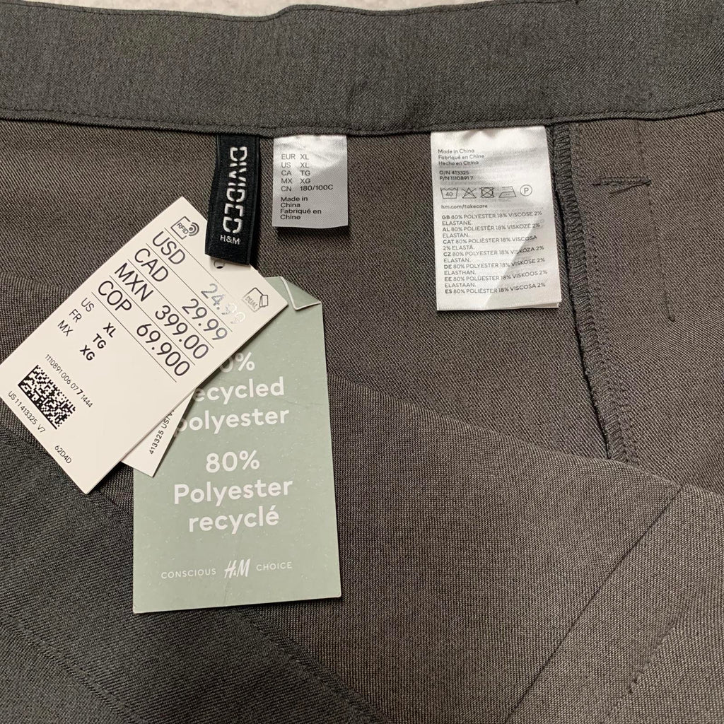 H&M Conscious Collection Womens Sz XL Gray Pleated Mini Skirt W42