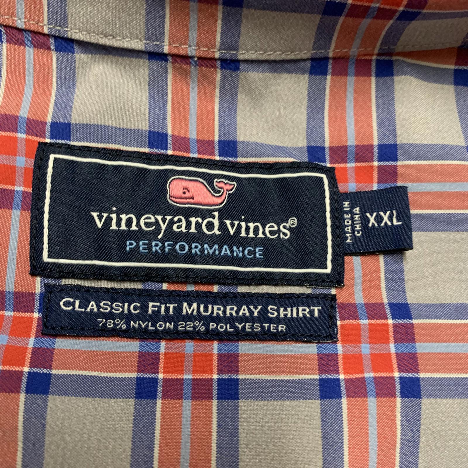 Vineyard Vines Mens Sz XXL Plaid Red Classic Fit Murray Button Shirt