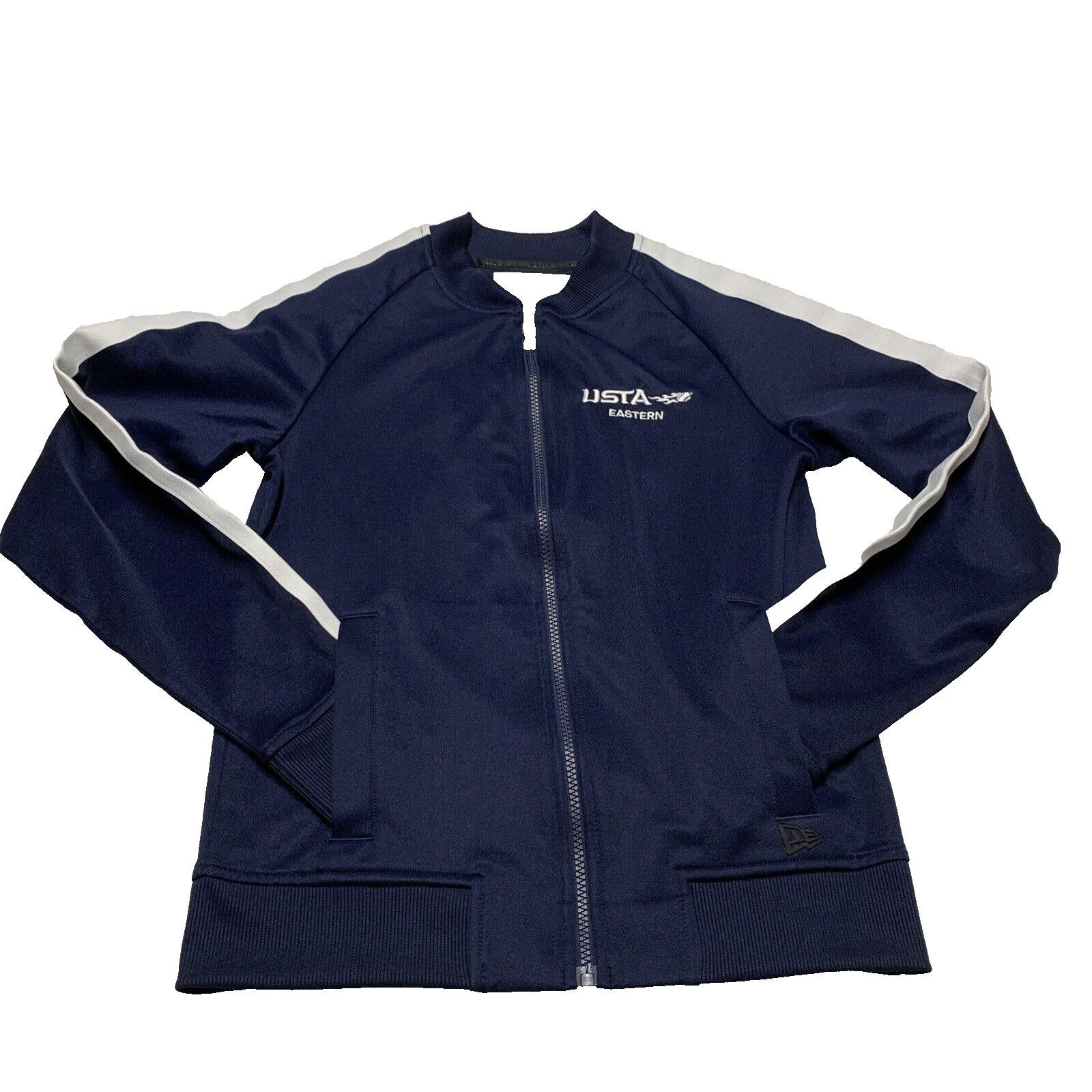 New Era Men's Size XSmall Navy Blue Jacket Varsity Track Full Zip Baseball Neck