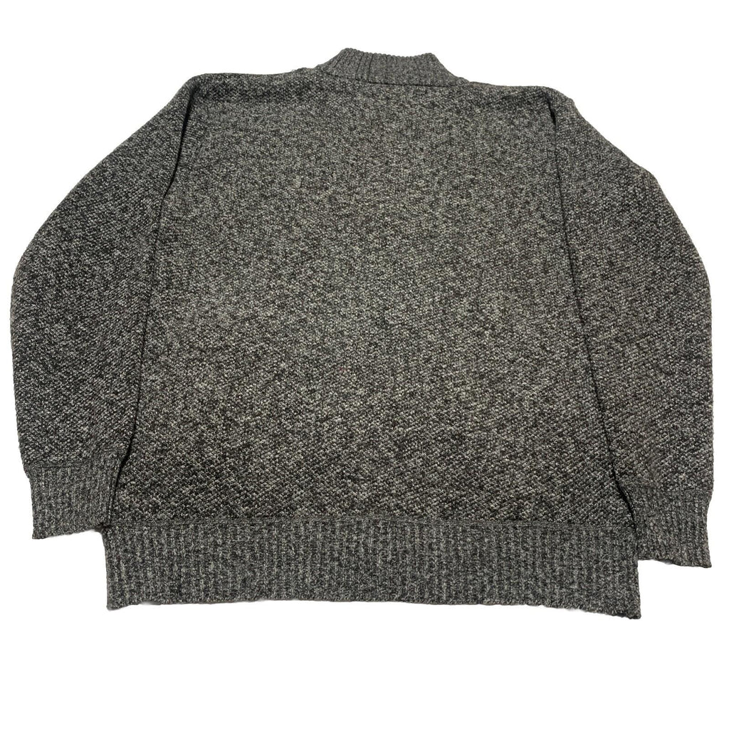 Alberto Cardinali Men's Cardigan XL Black Gray Full Zip Fleece Lined Elbow Patch