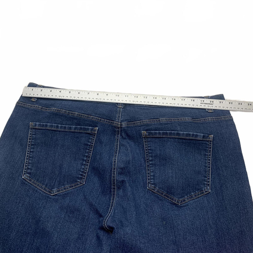 Gloria Vanderbilt Women's Sz 22 Wide Dark Blue Wide-Leg Jeans 43 x 29 Actual