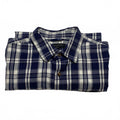 Banana Republic Men’s Size Large Navy Plaid Button-Up Shirt Slim Fit