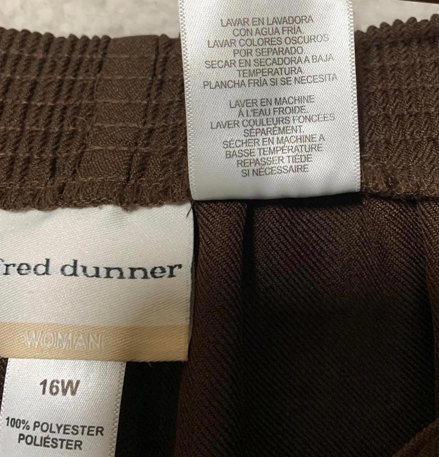 Vintage Y2K Alfred Dunner Women's Size 16 Wide Brown Polyester Skirt 2 Pockets