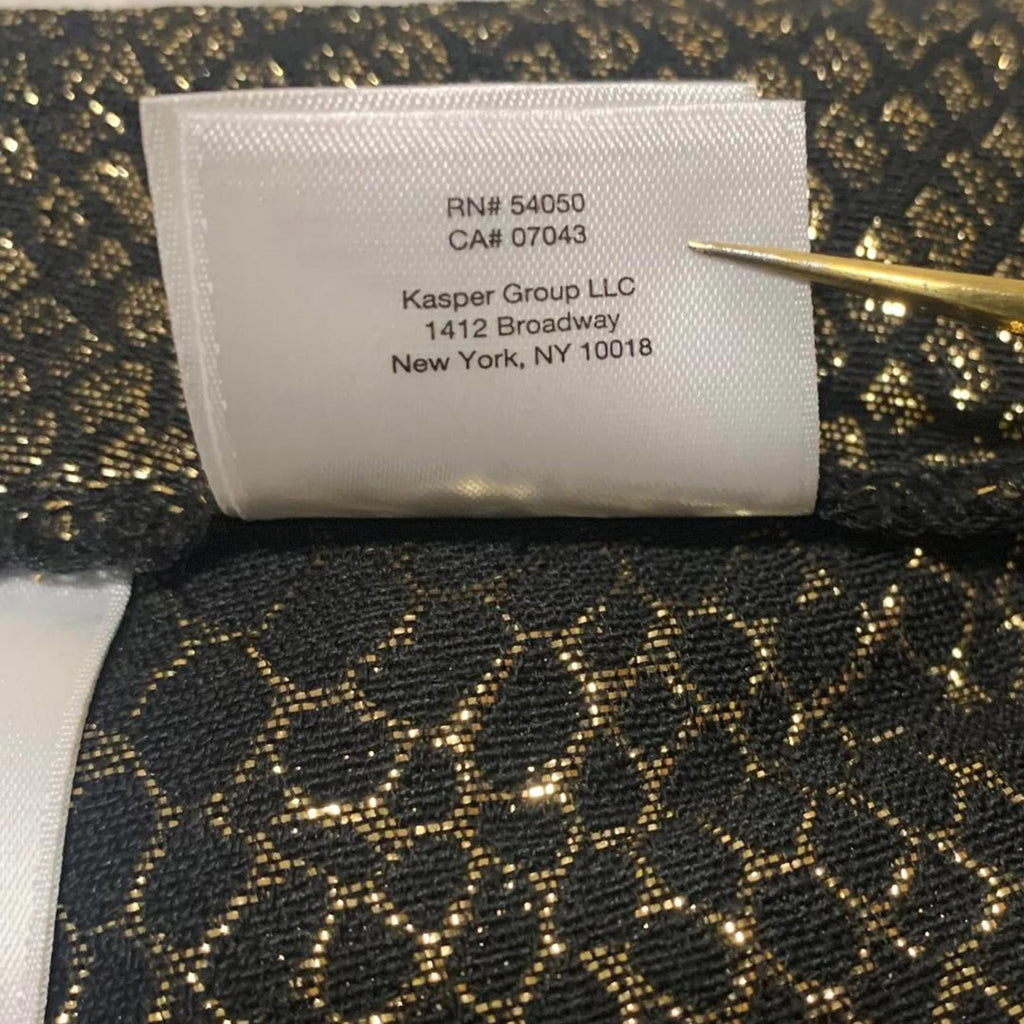 Anne Klein Womens Size 8 Metallic Gold Black Snake Skin Patterned Pants