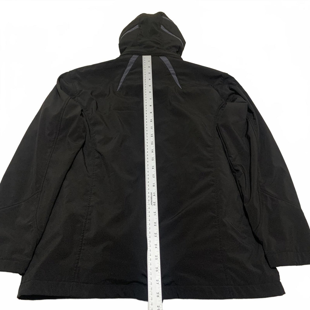 Snozu Performance Men's Size M Black Utility Jacket Hooded Coat Zip 4 Pockets