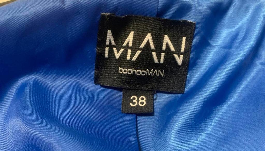 Blazer cruzado azul rey con botones plateados para hombre boohooMan talla 38