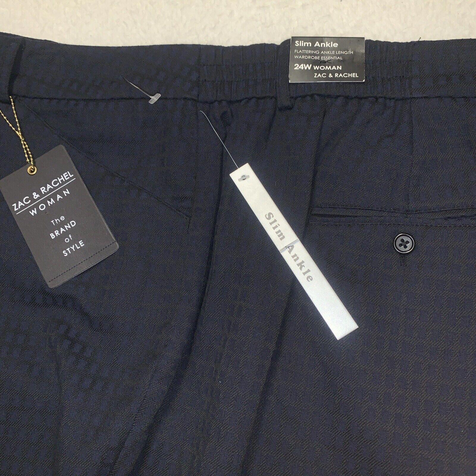 Zac & Rachel Square Pants Women’s 24W Trousers Slim Ankle Length Relaxed Chino