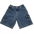 Badge Boys Jeans Sz 6 Blue Stretch Cargo Denim Shorts Cotton W21