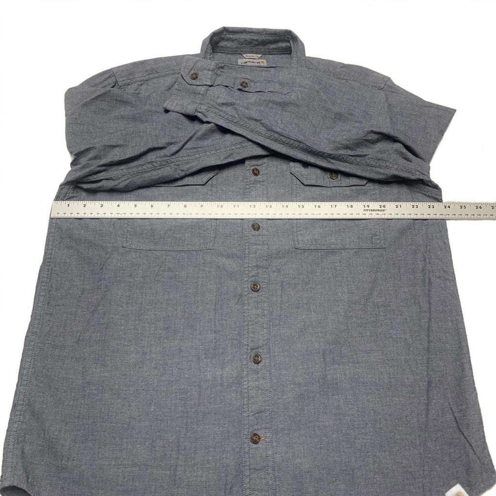 Carhartt Men’s Size Large Blue Wash Button-Up Chambray Work Shirt