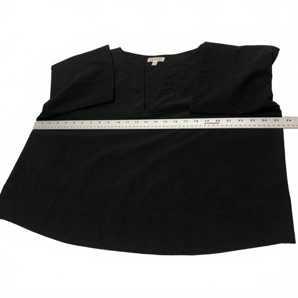 Prologue Women's Size X Large Black V-Neck Crop Top Minimalist Oversized