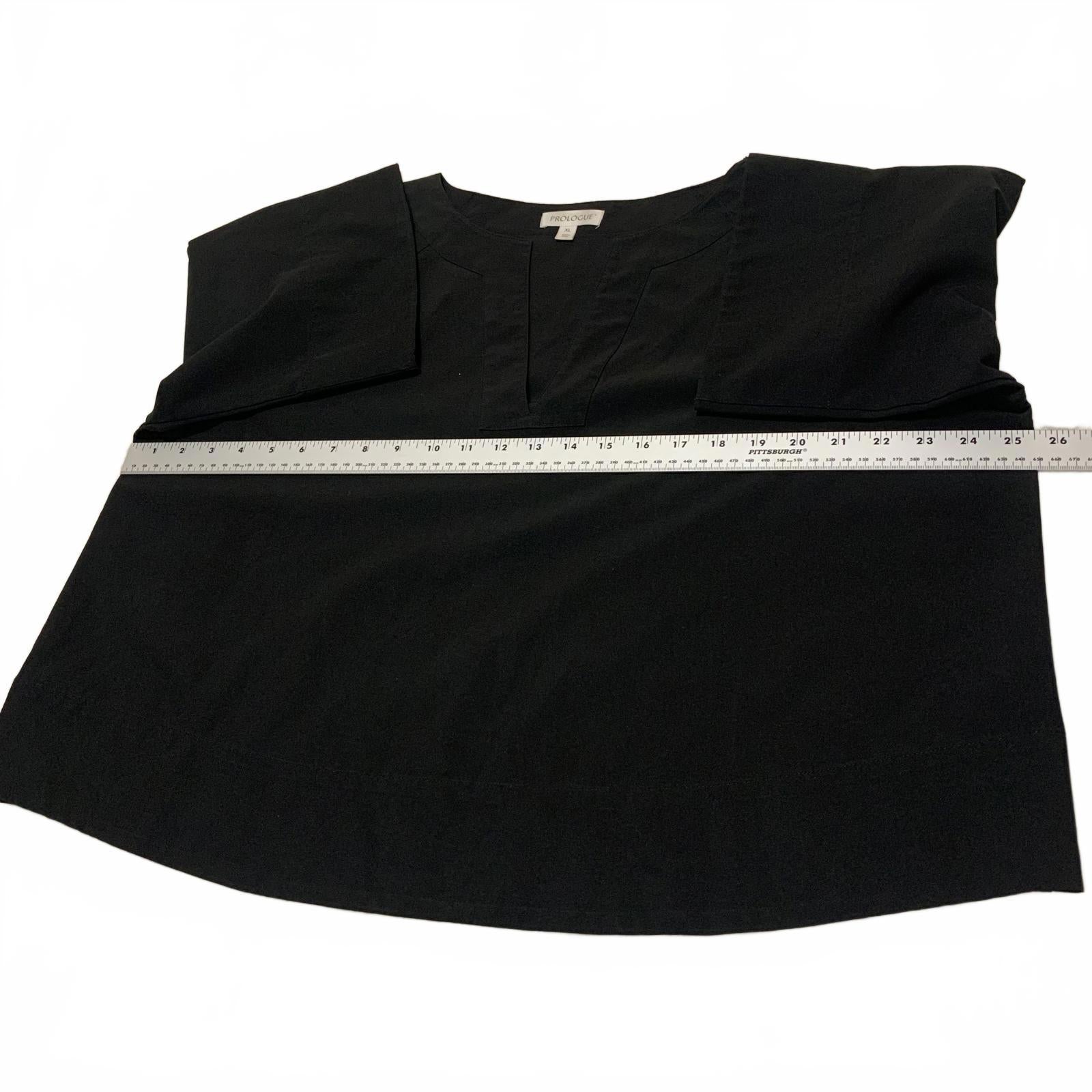 Prologue Women's Size X Large Black V-Neck Crop Top Minimalist Oversized