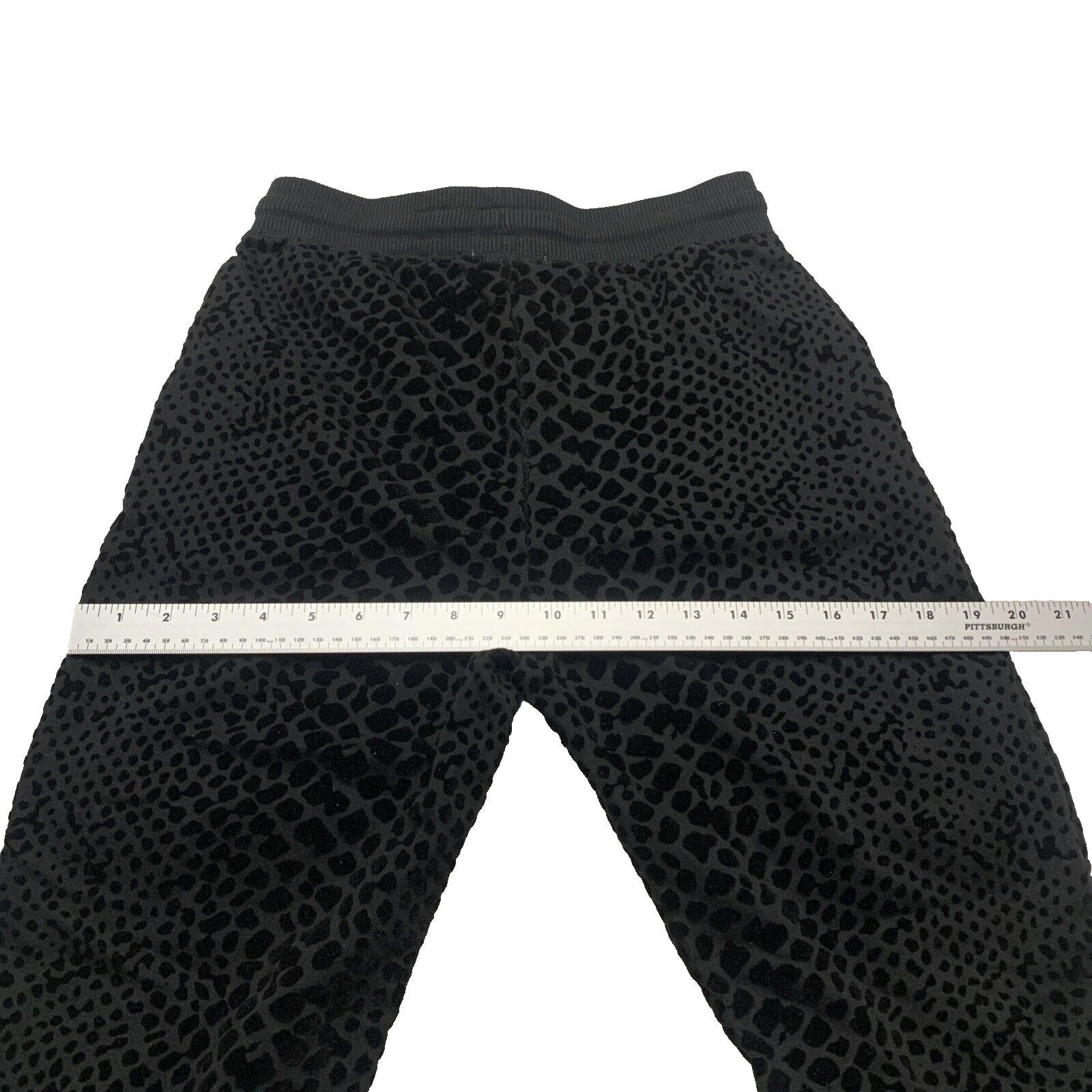 Dex Clothing Women X Small Black Leggings Jogger Pants Snake Animal Velour Print