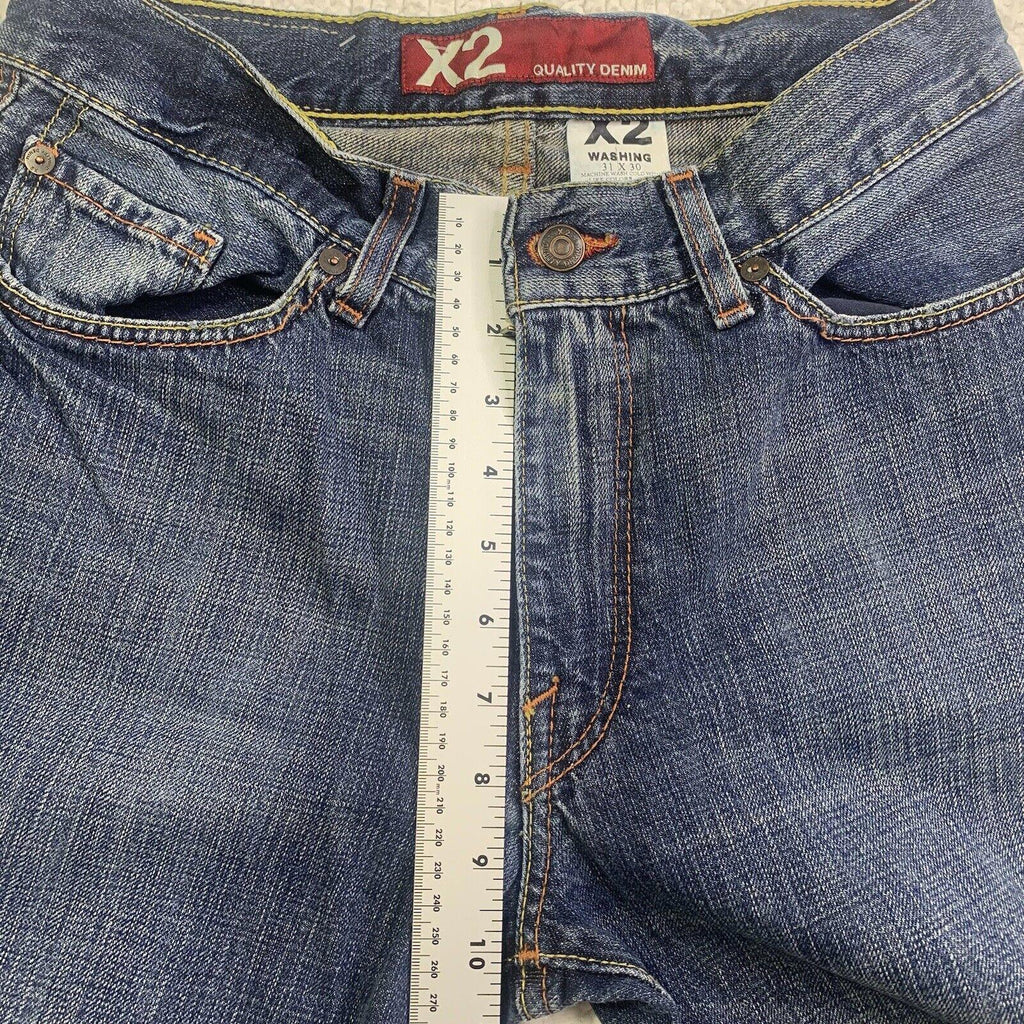 X2 Quality Denim Jeans Men's Size W31 L30 Blue Boot Cut
