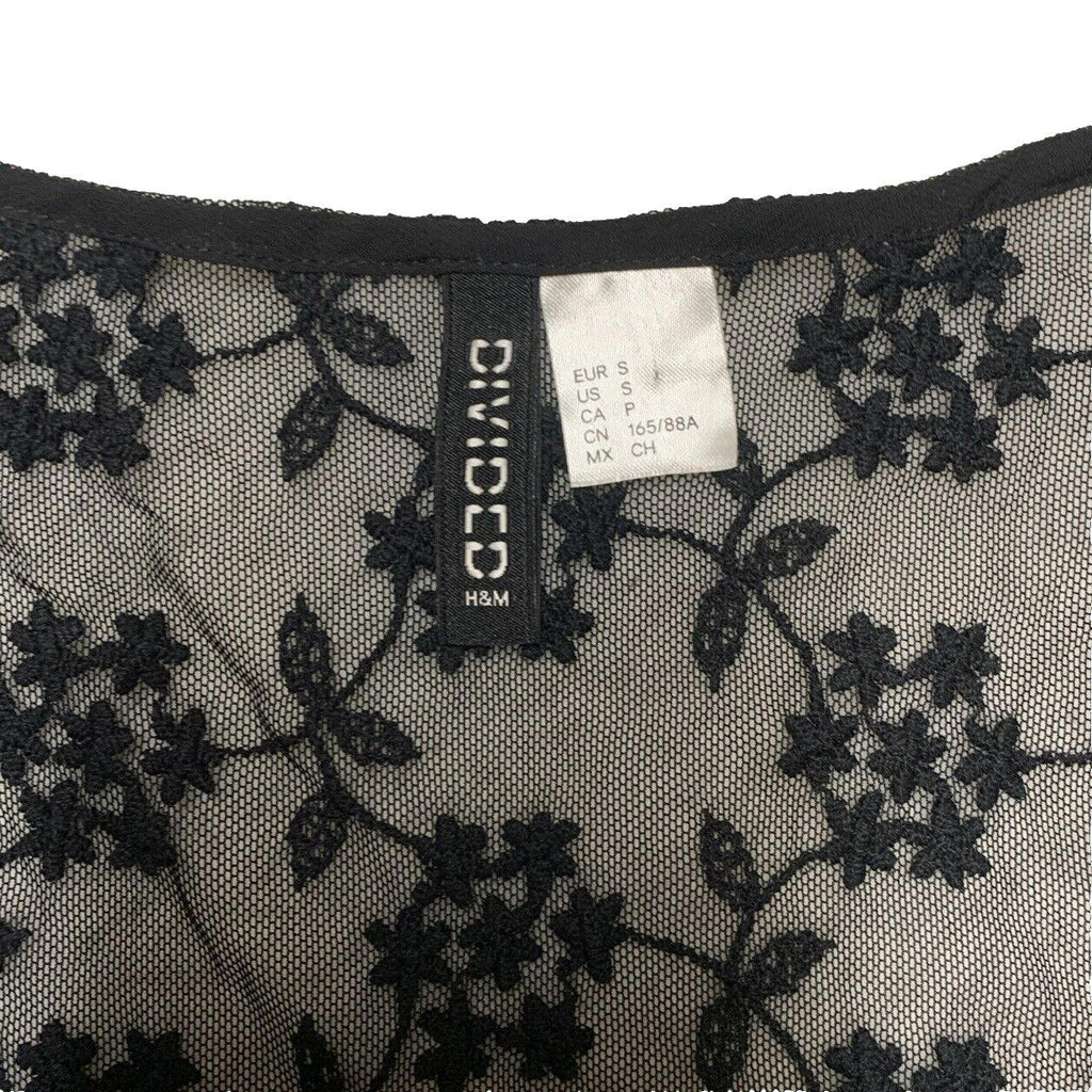 Divided H&M Women’s Size S Black Lace Fringe Shawl Ladies Scarf Boho Grunge