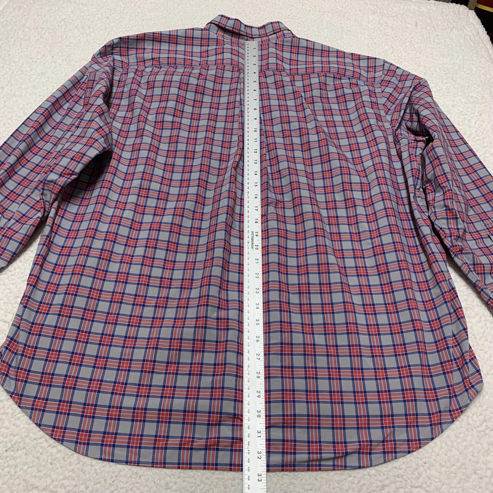 Vineyard Vines Mens Sz XXL Plaid Red Classic Fit Murray Button Shirt
