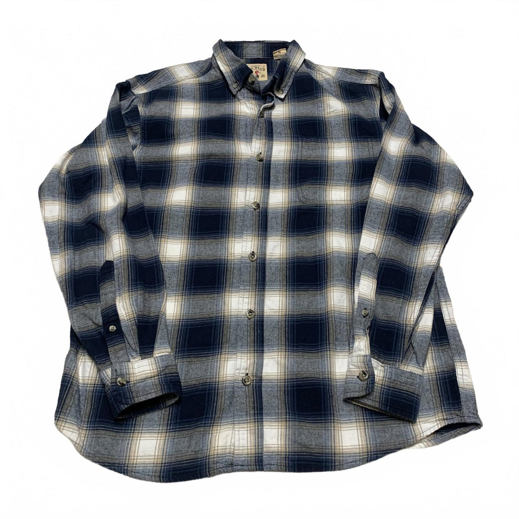 Red Head Brand Co. Men's Sz Large Blue Plaid Flannel Shirt Cotton