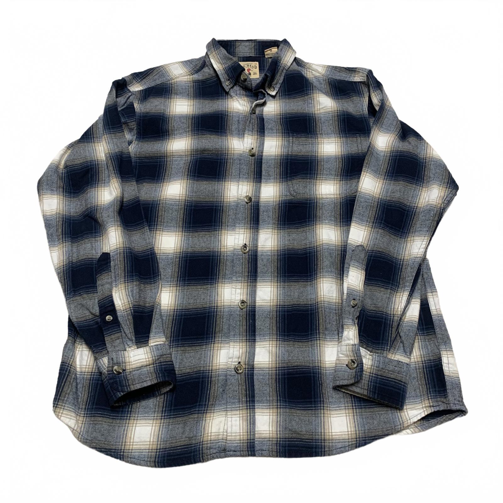 Red Head Brand Co. Men's Sz Large Blue Plaid Flannel Shirt Cotton