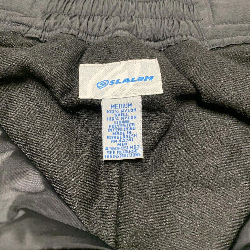 Slalom Snow Pants Men’s Size M Black Nylon Ankle Zip Pockets Ski Snowboard Storm