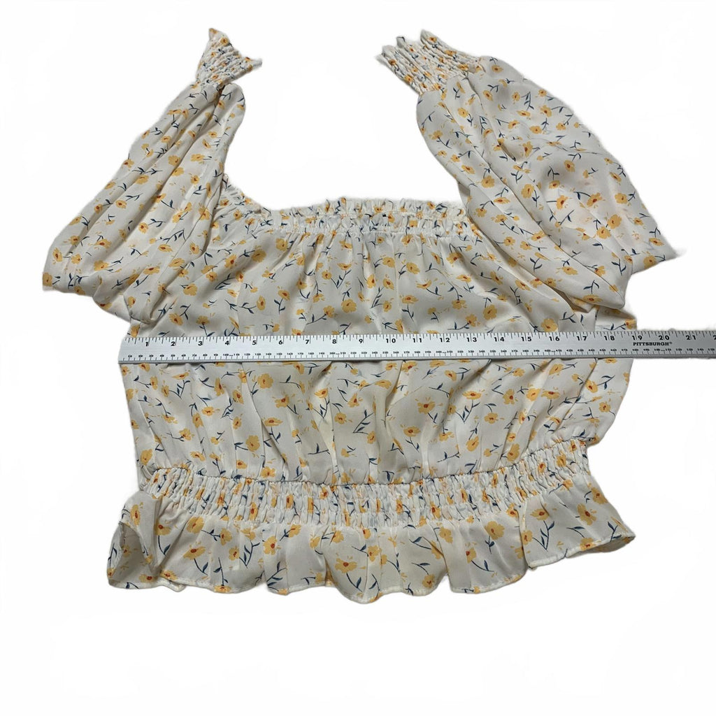 Helen Owen x Aqua Womens Sz Large Floral Off-Shoulder Crop Top