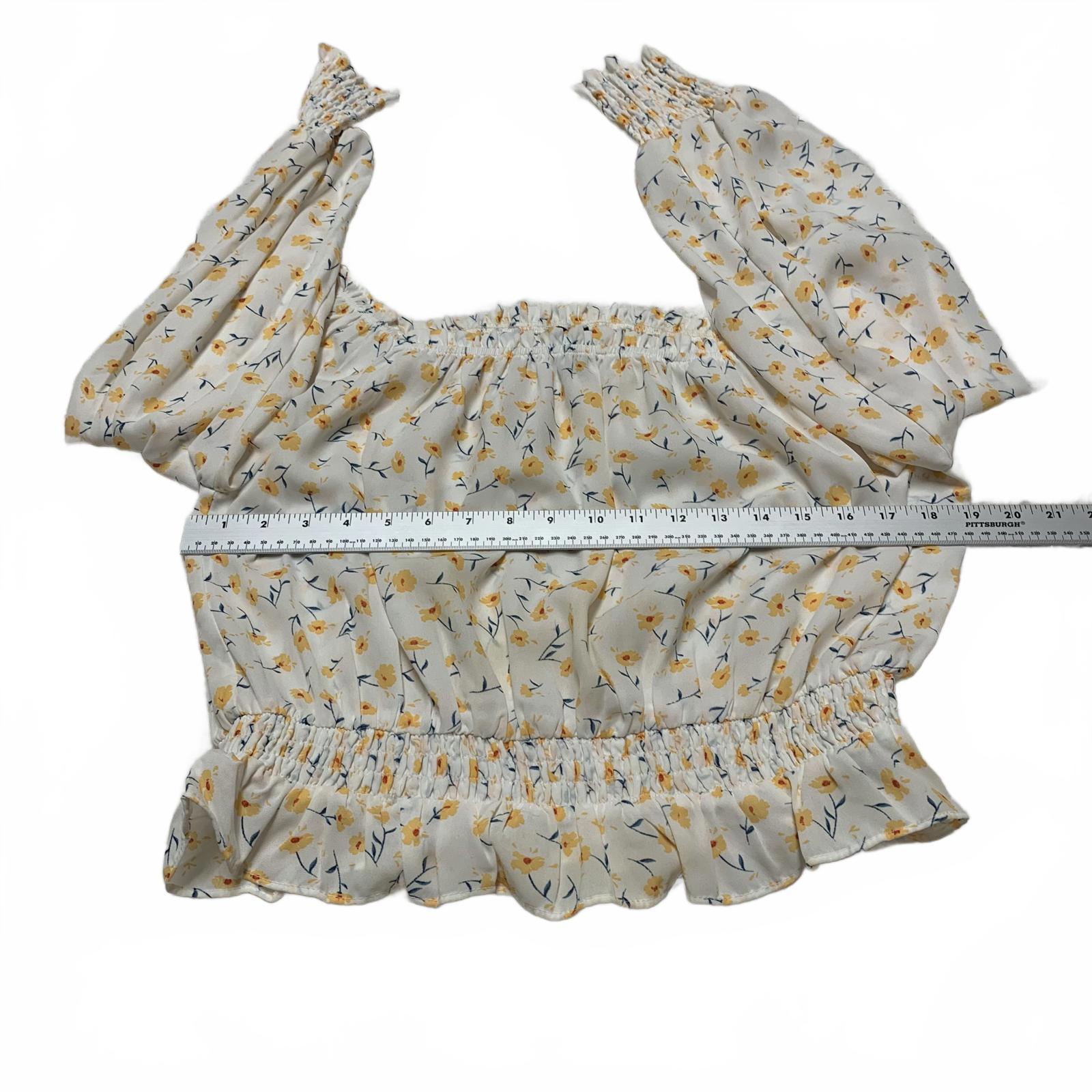 Helen Owen x Aqua Womens Sz Large Floral Off-Shoulder Crop Top