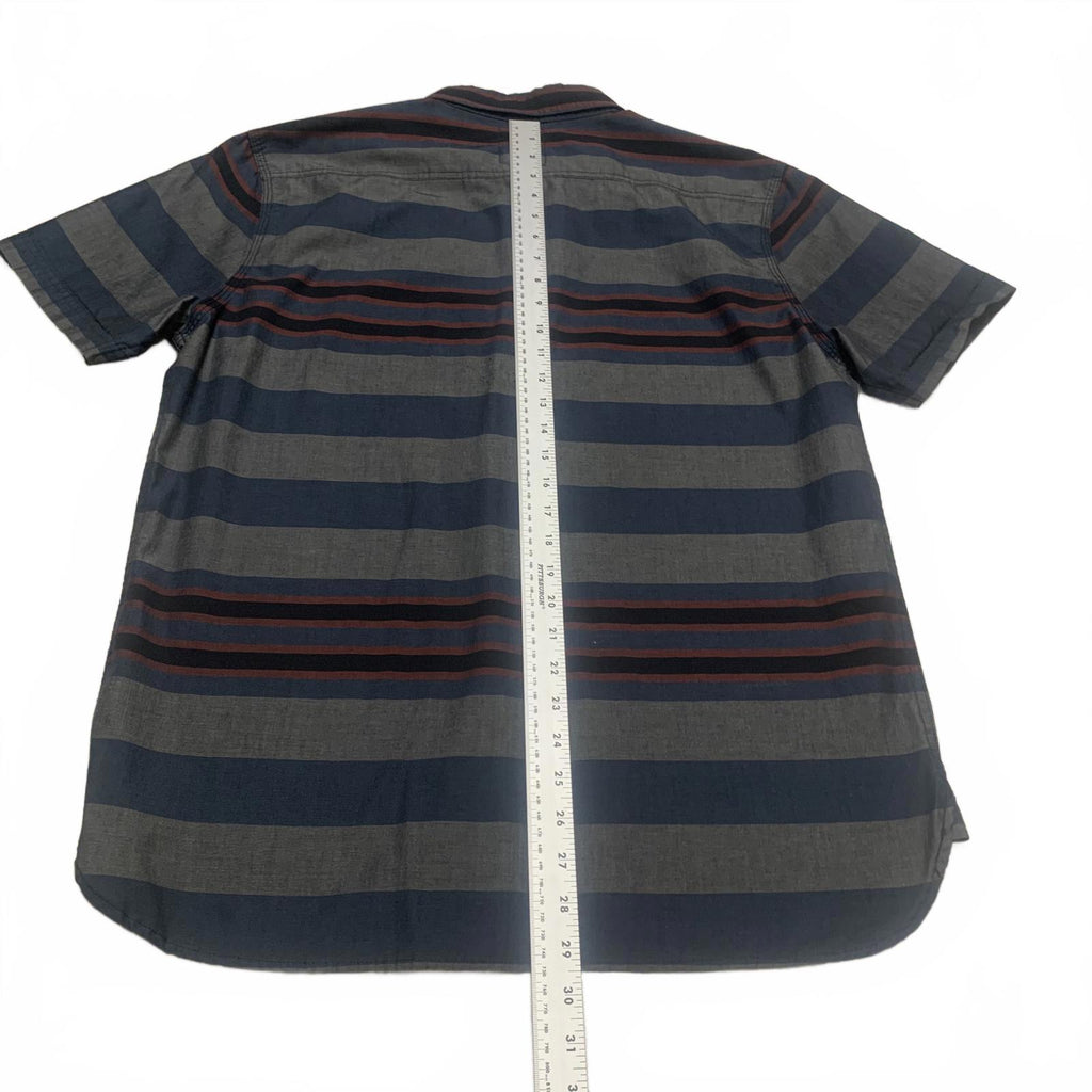 Levis Mens Size Large Blue Gray Striped Short Sleeve Shirt
