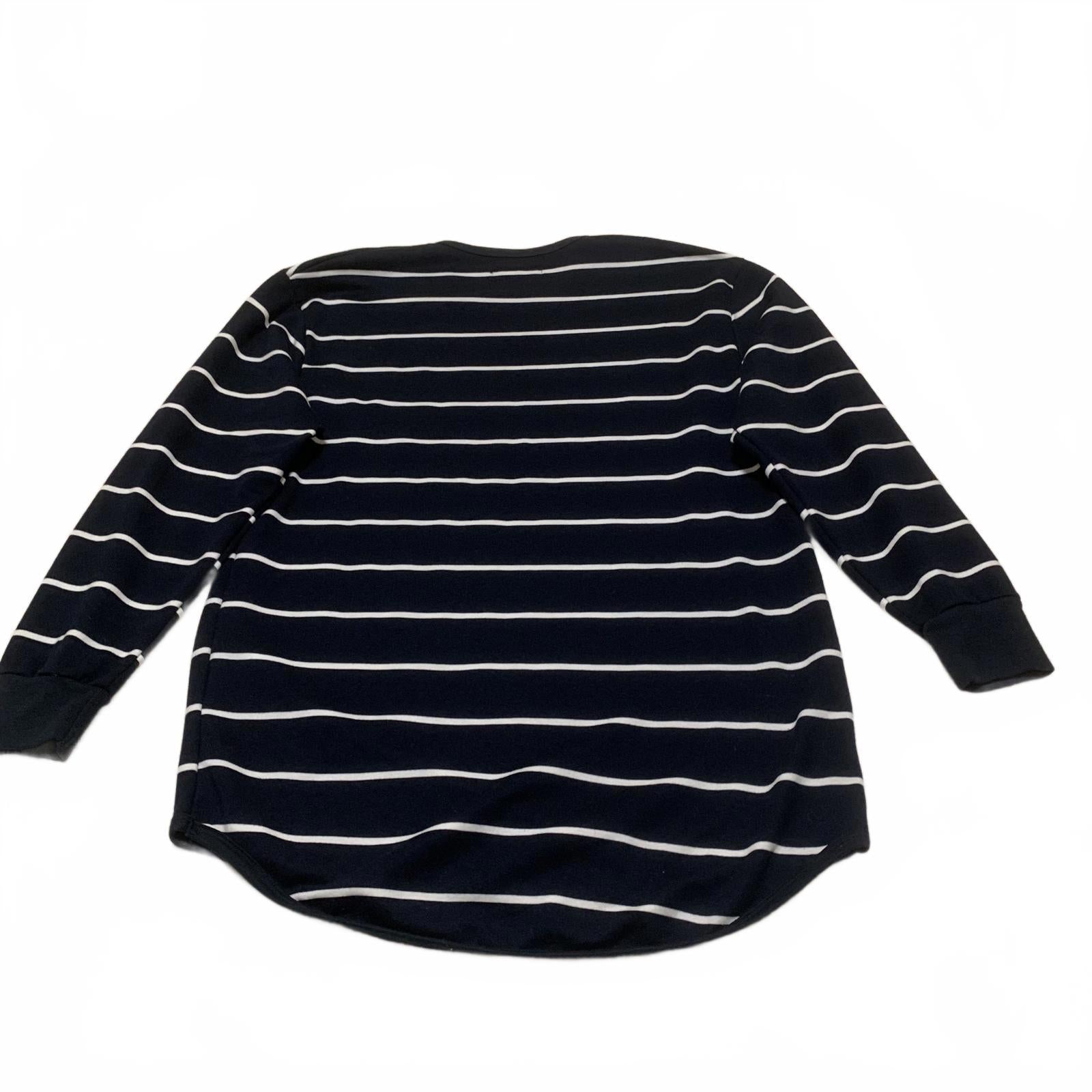 Galaxy Women's Size XXL Navy Blue White Striped Long Sleeve Shirt