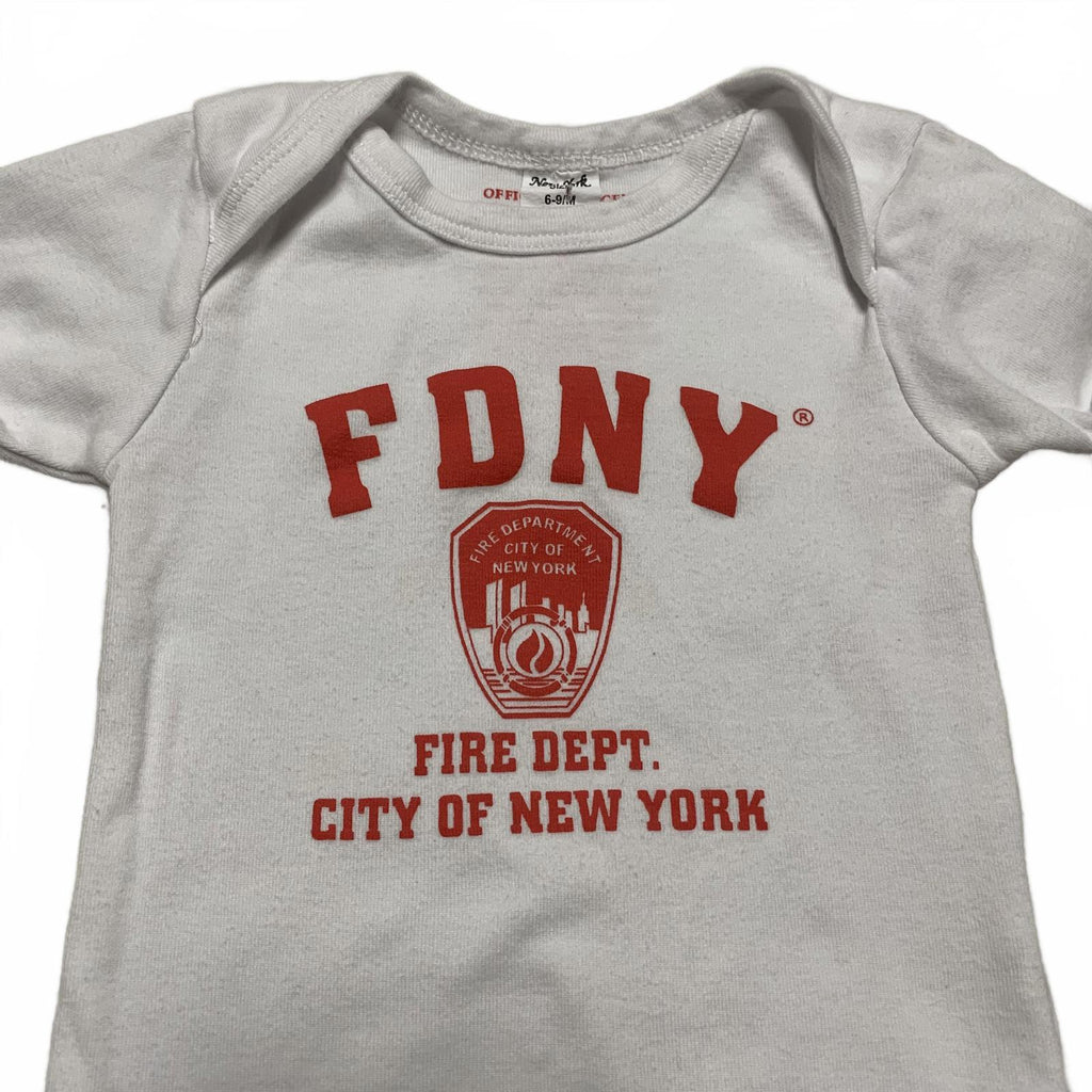 Official Licensed FDNY T- Shirt Size 6-9 Months White Red Baby