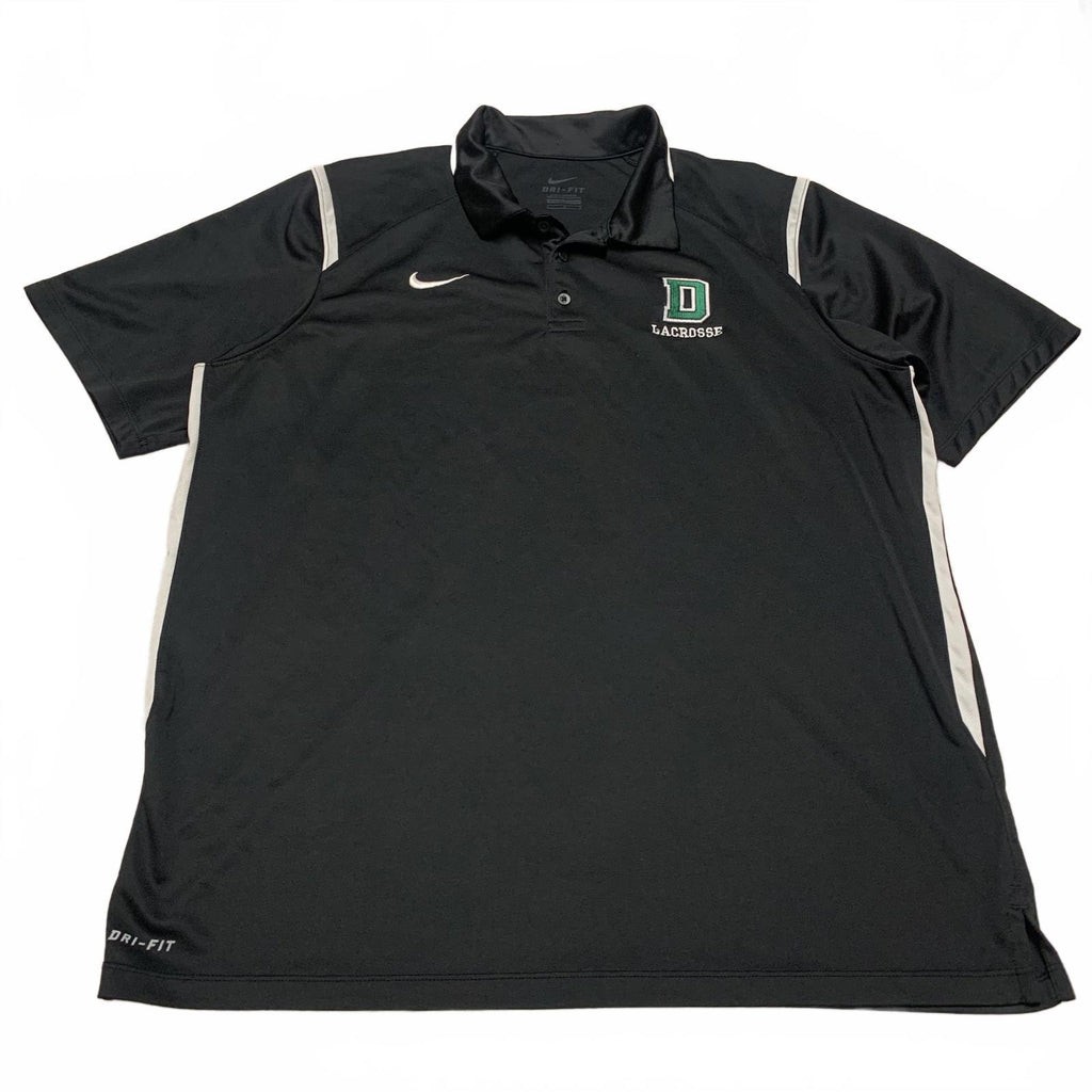 Nike DRI-FIT Mens Sz Large Black Lacrosse Polo Black