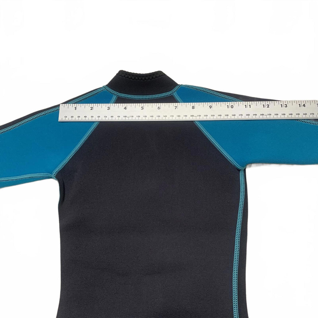 Seaskin Child Unisex Shorts Size 3 Black Teal Short Sleeve Wetsuit Bathing Suit