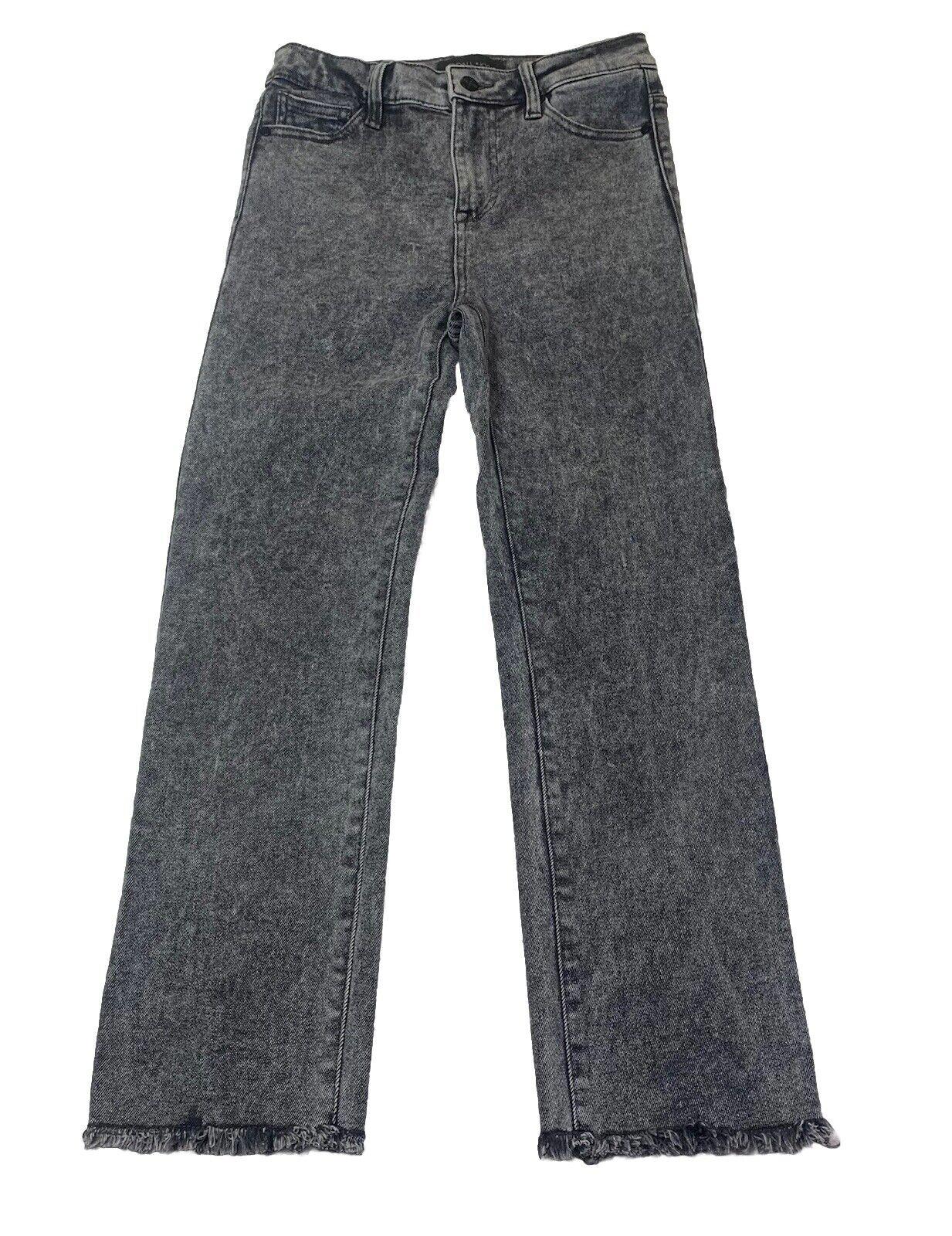 Kendall + Kylie Girl's Jeans Sz 3/27 Black  The Icon High Rise Boo Wash Fray Hem