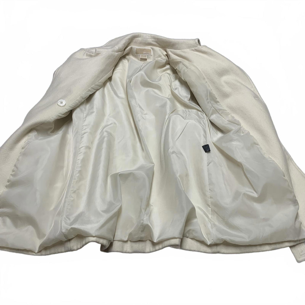 Michael Kors Women's Size 10 Cream Zipped Peacoat